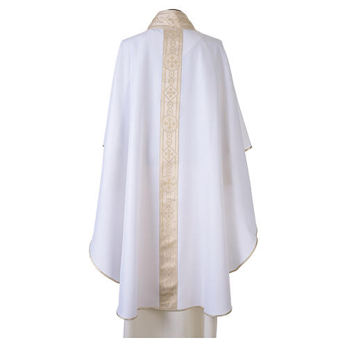 Chasuble with V neckline and decoration on front and back, 100% polyester 4