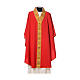 Chasuble with V neckline and decoration on front and back, 100% polyester s4