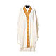 Chasuble with V neckline and decoration on front and back, 100% polyester s5