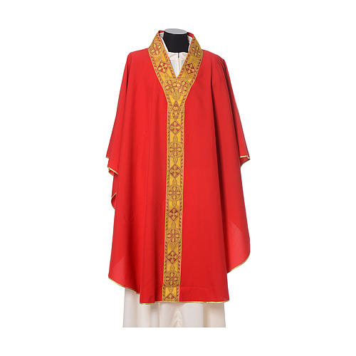 Gothic Chasuble with V neckline and decoration on front and back, 100% polyester 4