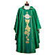 Chasuble with embroidered orphrey in Damask fabric s1