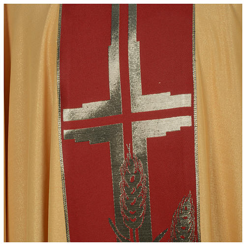 Chasuble dorée tissu or faille de laine 4