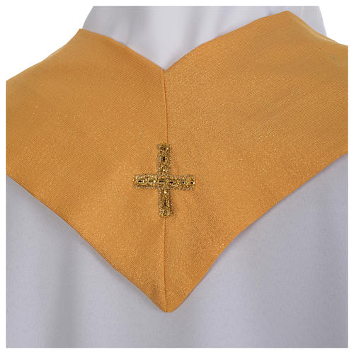 Chasuble dorée tissu or faille de laine 6
