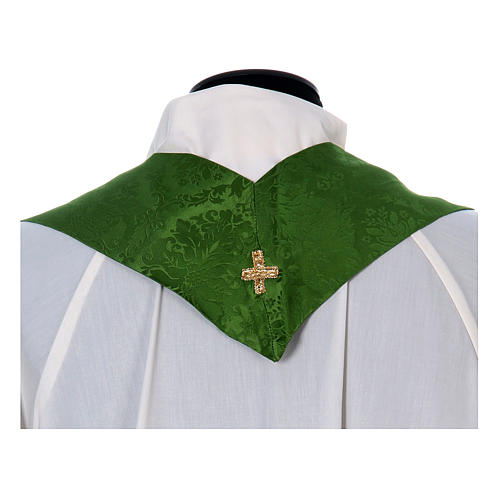 Chasuble damas sable filigrané finitions or 14