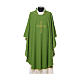 Catholic Priest Chasuble with cross and flower embroidered on front and back, Vatican fabric s3