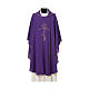 Chasuble with cross embroidered on front and back, ultra lightweight Vatican fabric s7