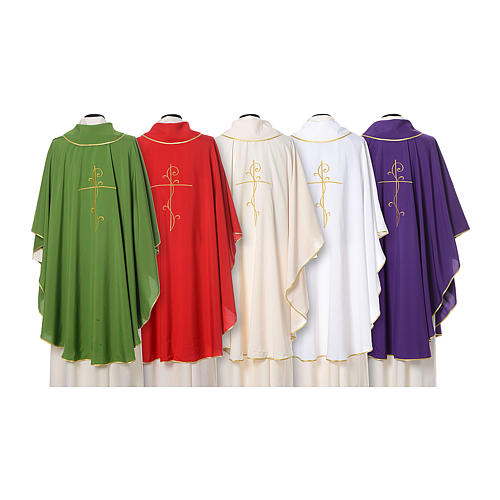 Chasuble tissu super léger Vatican polyester broderie croix avant arrière 2