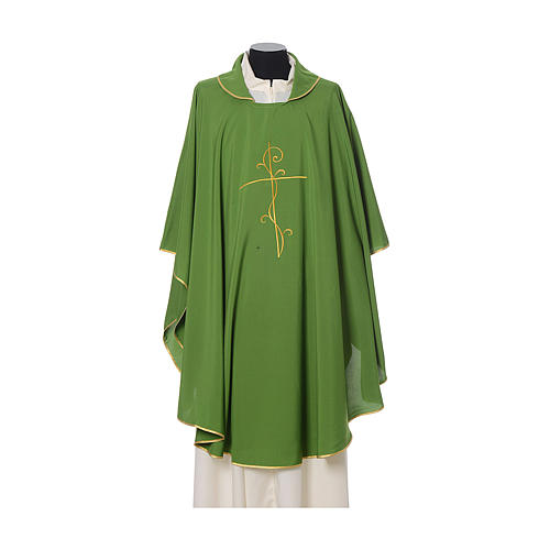 Chasuble tissu super léger Vatican polyester broderie croix avant arrière 3