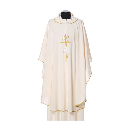 Chasuble tissu super léger Vatican polyester broderie croix avant arrière 5