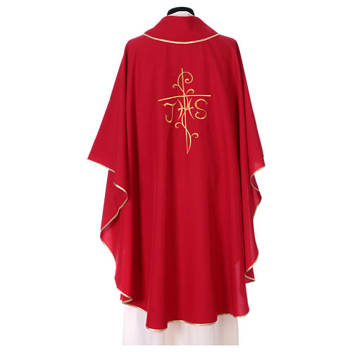 Chasuble with JHS embroidered on front and back, Vatican fabric 3