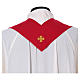 Casulla bordado cruz JHS delante detrás tejido Vatican 100% poliéster s5