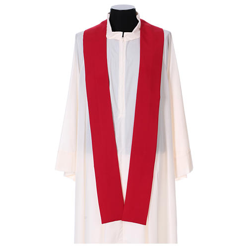 Casula bordado cruz IHS ambos lados tecido Vatican 100% poliéster 4