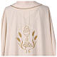 Chasuble of super light fabric with embroidery of chalice, grapes and ears of wheat front and back s4