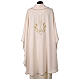 Chasuble in super light fabric with chalice, grapes and ears embroidery on the front and back s5