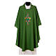 Casula Mariana ricamo rose davanti dietro tessuto Vatican 100% poliestere s3