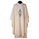 Casula Mariana ricamo rose davanti dietro tessuto Vatican 100% poliestere s5