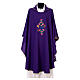 Casula Mariana ricamo rose davanti dietro tessuto Vatican 100% poliestere s7
