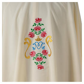 Chasuble with pink roses decoration on front and back in Vatican 100% polyester
