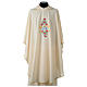 Chasuble with pink roses decoration on front and back in Vatican 100% polyester s1