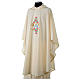 Chasuble with pink roses decoration on front and back in Vatican 100% polyester s3
