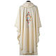 Chasuble with pink roses decoration on front and back in Vatican 100% polyester s4