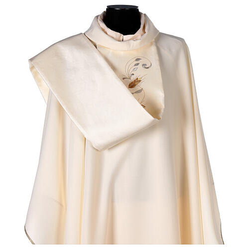 Chasuble étole satin coton broderie avant arrière 100% polyester Vatican 4