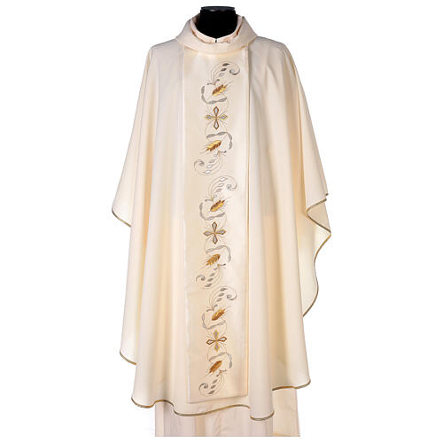 Casula galão cetim algodão bordado ambos lados 100% poliéster Vatican 1