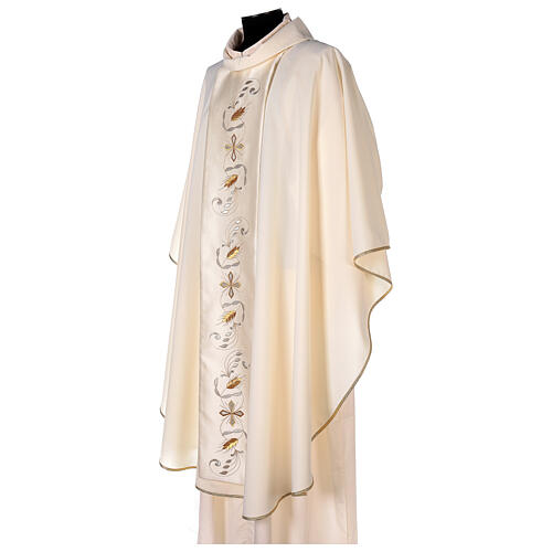 Casula galão cetim algodão bordado ambos lados 100% poliéster Vatican 3