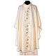 Monastic Chasuble with satin orphrey on front and back in Vatican fabric s1