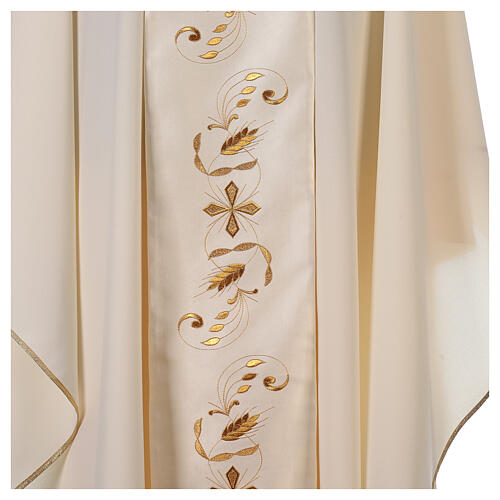 Gothic Chasuble with Roll Collar with satin orphrey on front and back, ultra lightweight Vatican fabric 2
