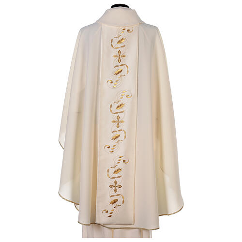 Gothic Chasuble with Roll Collar with satin orphrey on front and back, ultra lightweight Vatican fabric 5