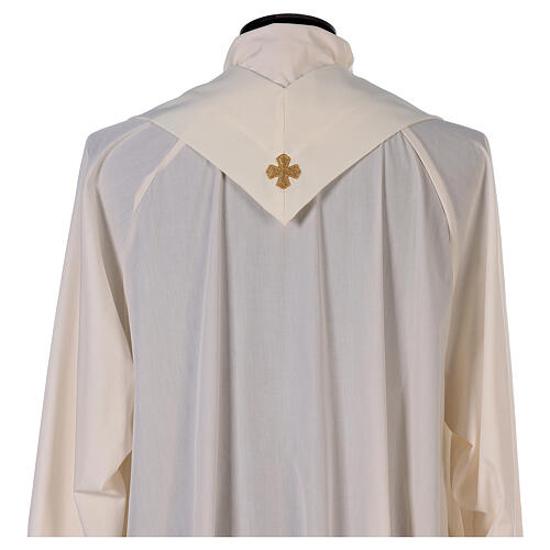 Gothic Chasuble with Roll Collar with satin orphrey on front and back, ultra lightweight Vatican fabric 7