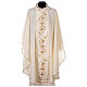 Gothic Chasuble with Roll Collar with satin orphrey on front and back, ultra lightweight Vatican fabric s1