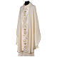 Gothic Chasuble with Roll Collar with satin orphrey on front and back, ultra lightweight Vatican fabric s4