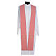 Pink chasuble in 100% polyester with inserts in fabric and embroidered cross Gamma s8