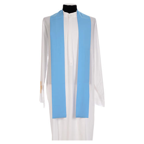 Blue Chi-Rho Chasuble in shiny polyester 5