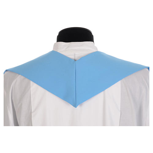 Blue Chi-Rho Chasuble in shiny polyester 6