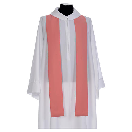 Chasuble rose 100% polyester brillant Chi-Rho 5