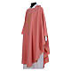 Pink Catholic Chasuble with Chi-Rho in shiny polyester s2