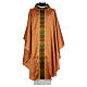Gold chasuble 100% silk squared design s1