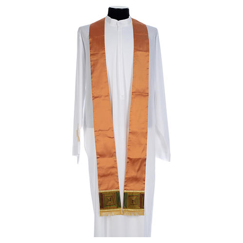 Gold Priest Chasuble in 100% silk squared design 5