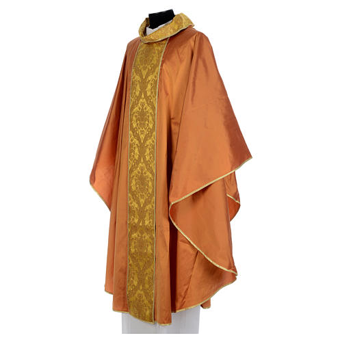 Chasuble prêtre soie or 100% broderies dorée 2