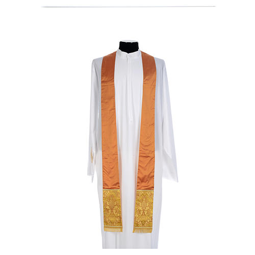 Casula sacerdotale seta oro 100% ricamo dorato 6