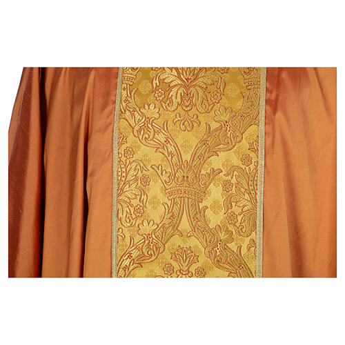 Casula litúrgica 100% seda ouro bordado dourado 4