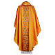 Chasuble prêtre soie or 100% broderie croix s3