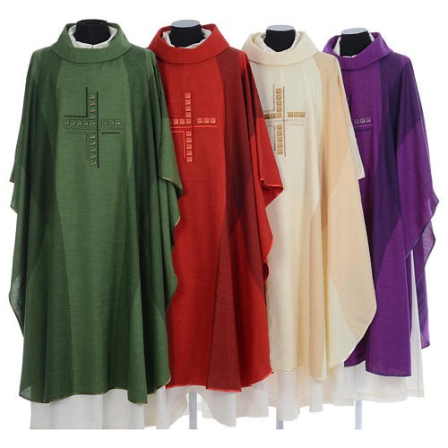 Kasel Polyester stilisierten bestickten Kreuz 1