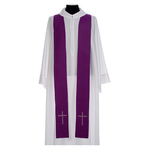 Chasuble liturgique carême avec crucifix 5