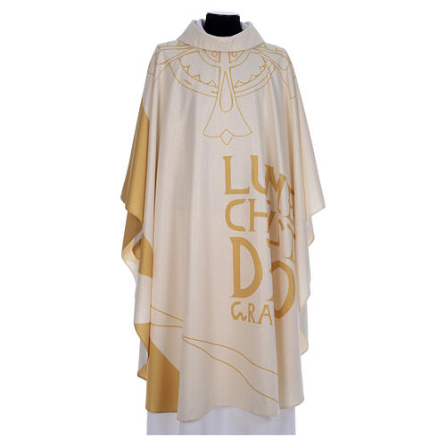Casula liturgica con decori in oro 1