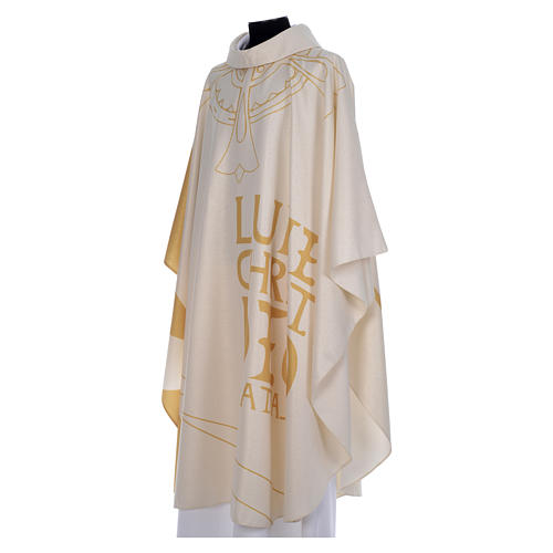 Casula liturgica con decori in oro 2