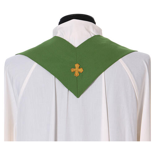 Chasuble in polyester with golden line and cross Vatican fabric 11